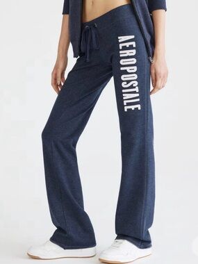 Aeropostale Navy Blue Logo Track Pants for Women